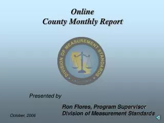Online County Monthly Report