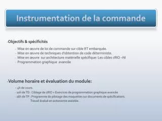 instrumentation de la commande