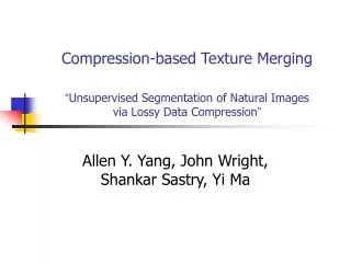 Allen Y. Yang, John Wright, Shankar Sastry, Yi Ma