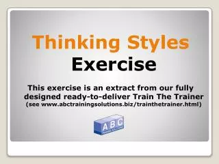 Thinking Styles Exercise