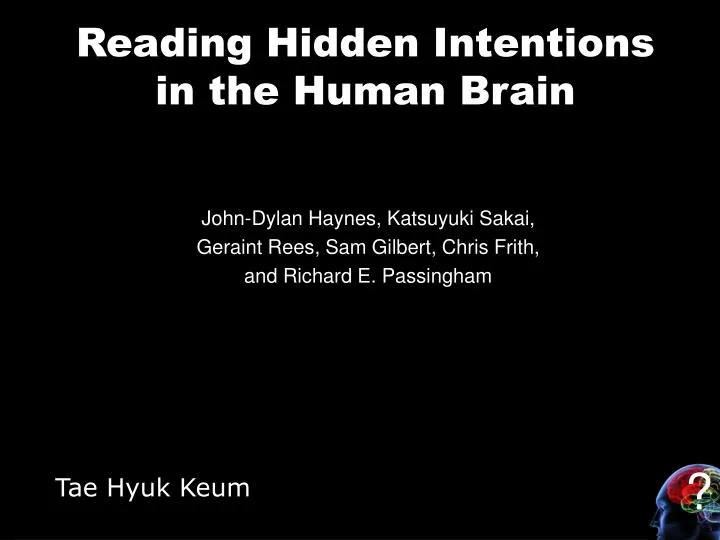 reading hidden intentions in the human brain
