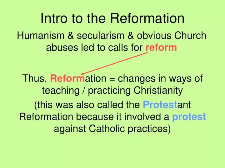 intro to the reformation