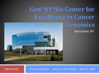 Gen*NY*Sis Center for Excellence in Cancer Genomics