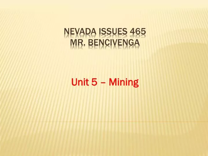 unit 5 mining