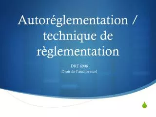 autor glementation technique de r glementation