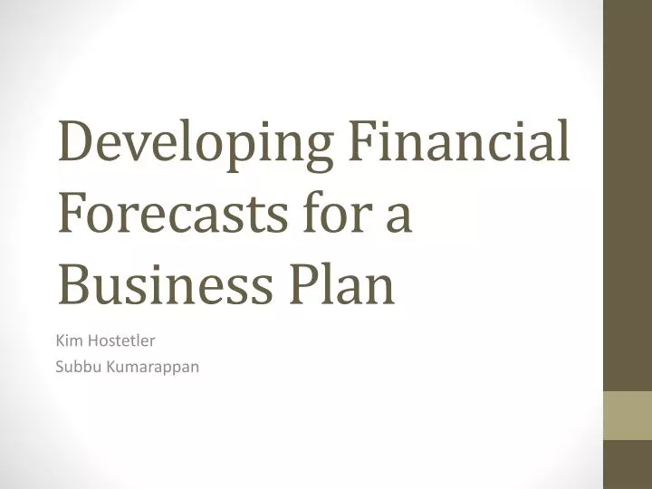 developing financial forecasts for a business plan