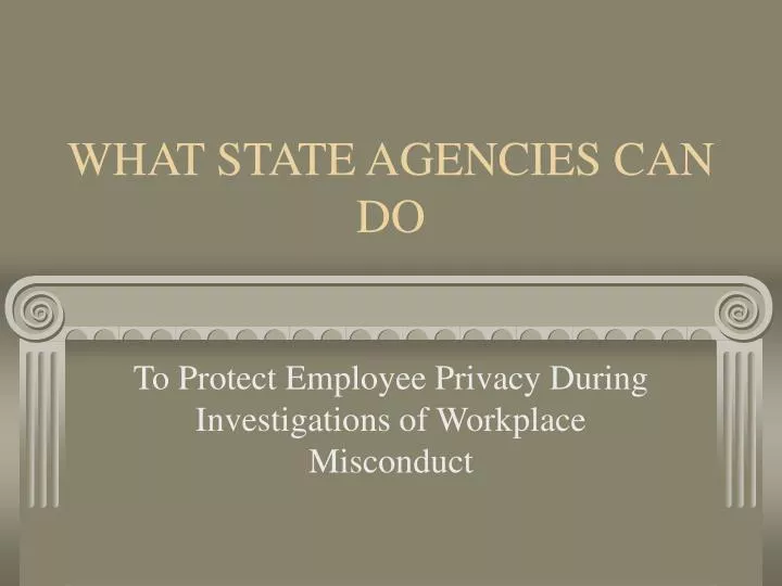 what state agencies can do
