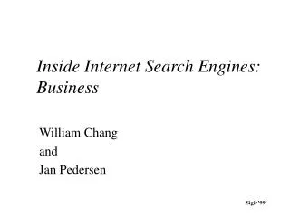 Inside Internet Search Engines: Business