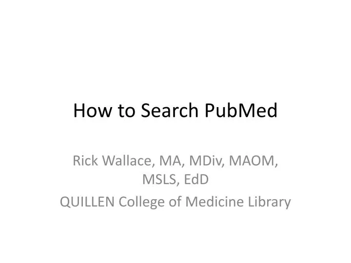 how to search pubmed