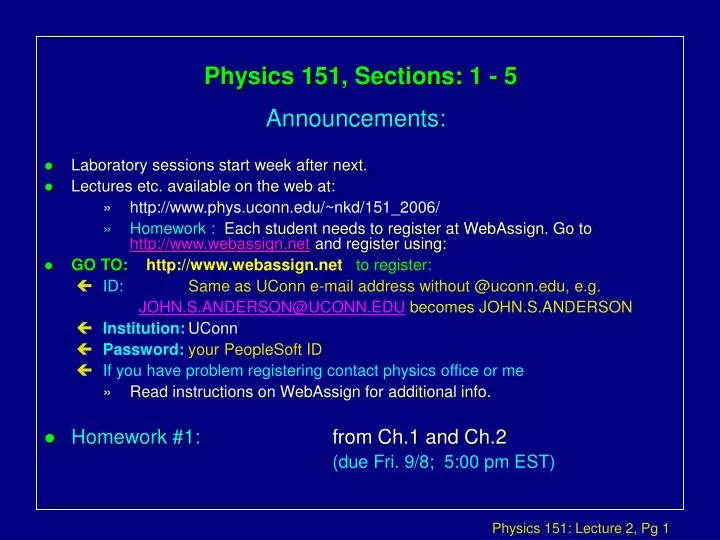 physics 151 sections 1 5
