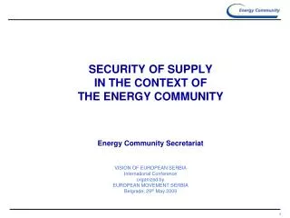 THE ENERGY COMMUNITY - BACKGROUND