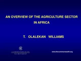 AN OVERVIEW OF THE AGRICULTURE SECTOR IN AFRICA