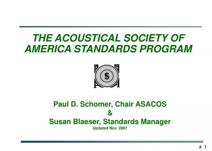 the acoustical society of america standards program