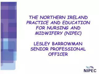 THE NORTHERN IRELAND PRACTICE AND EDUCATION FOR NURSING AND MIDWIFERY (NIPEC) LESLEY BARROWMAN
