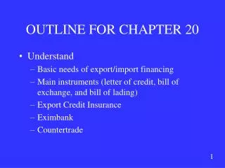 outline for chapter 20
