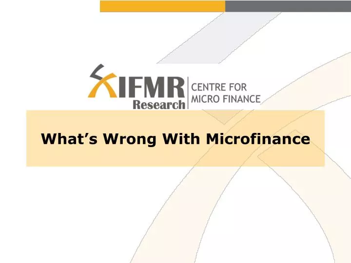 what s wrong with microfinance