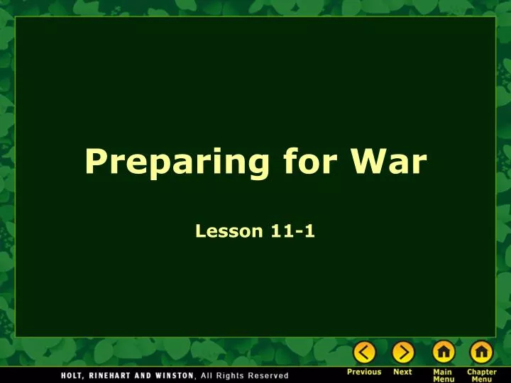 preparing for war