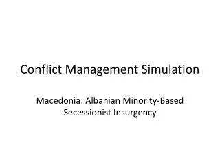 Conflict Management Simulation