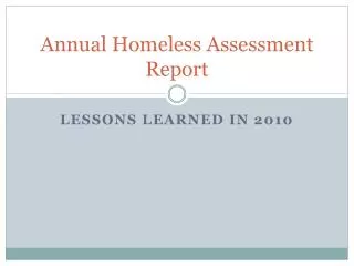 annual homeless assessment report