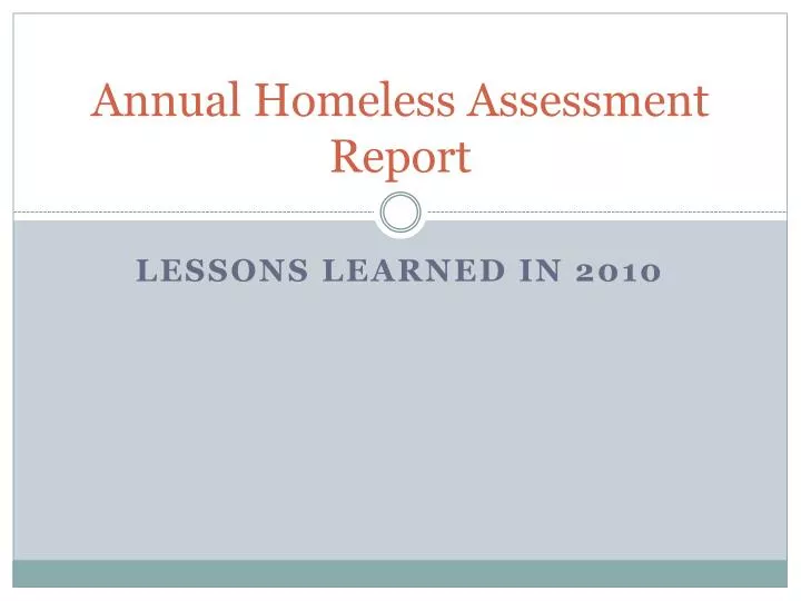 annual homeless assessment report