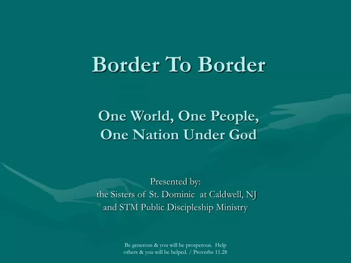 border to border one world one people one nation under god