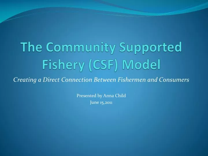 the community supported fishery csf model