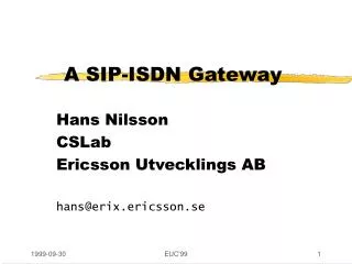 A SIP-ISDN Gateway
