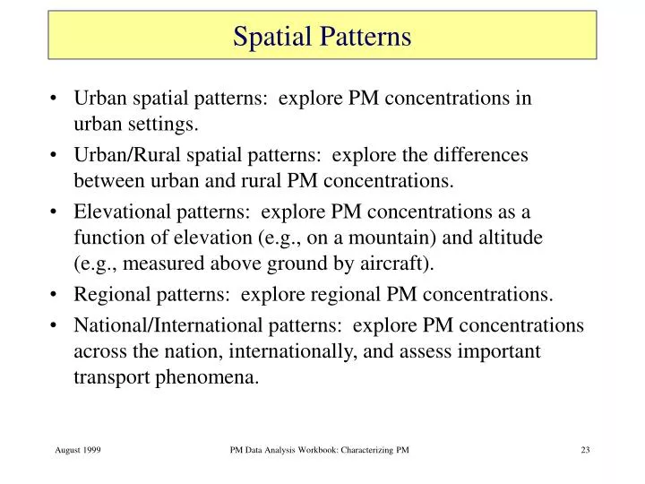 spatial patterns