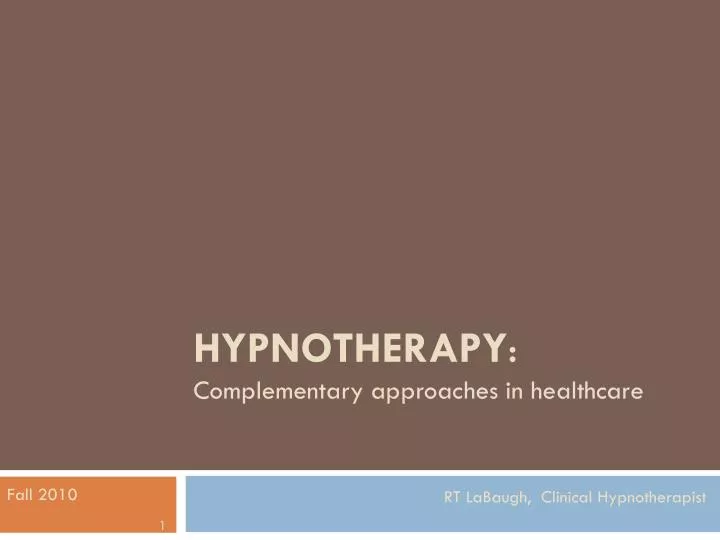 hypnotherapy complementary approaches in healthcare