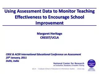 Using Assessment Data to Monitor Teaching Effectiveness to Encourage School Improvement