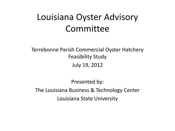 louisiana oyster advisory committee