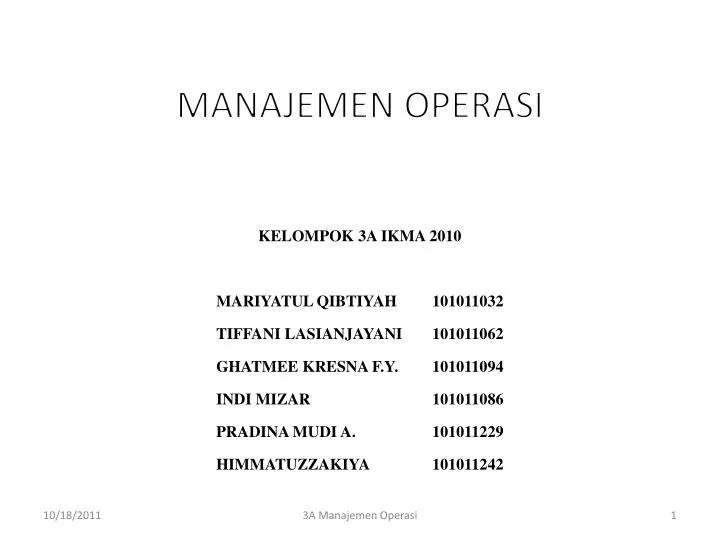 manajemen operasi