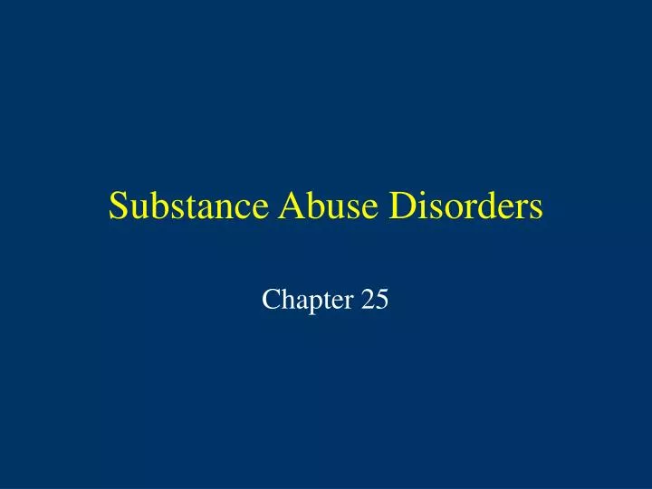 substance abuse disorders