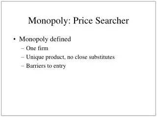 Monopoly: Price Searcher
