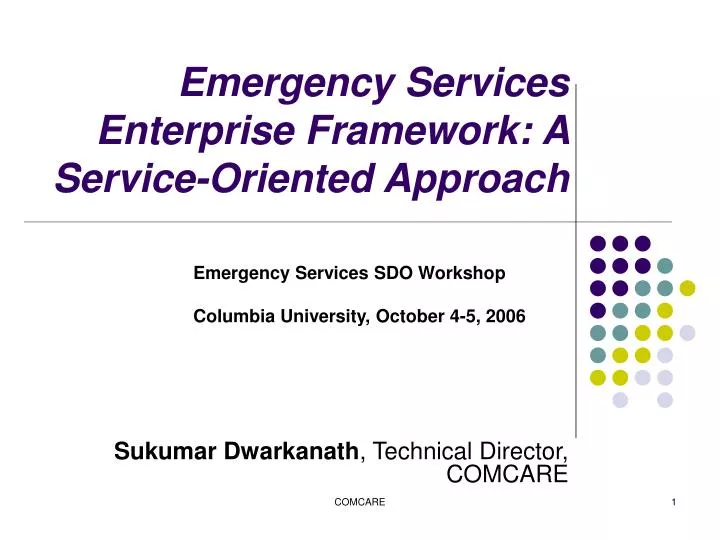emergency services enterprise framework a service oriented approach