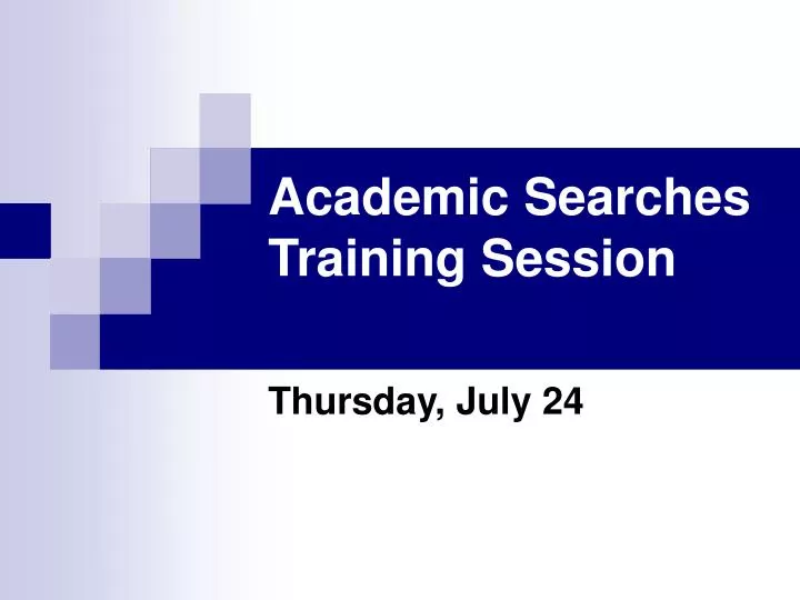 academic searches training session