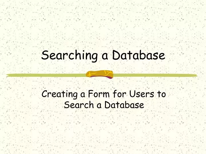 searching a database