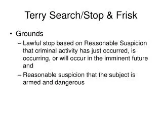 Terry Search/Stop &amp; Frisk