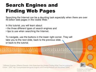Search Engines and Finding Web Pages