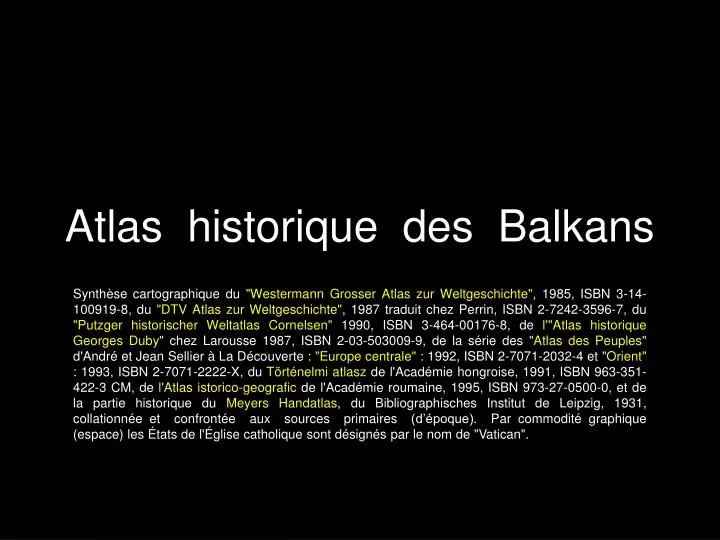 atlas historique des balkans