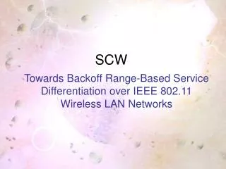 Towards Backoff Range-Based Service Differentiation over IEEE 802.11 Wireless LAN Networks