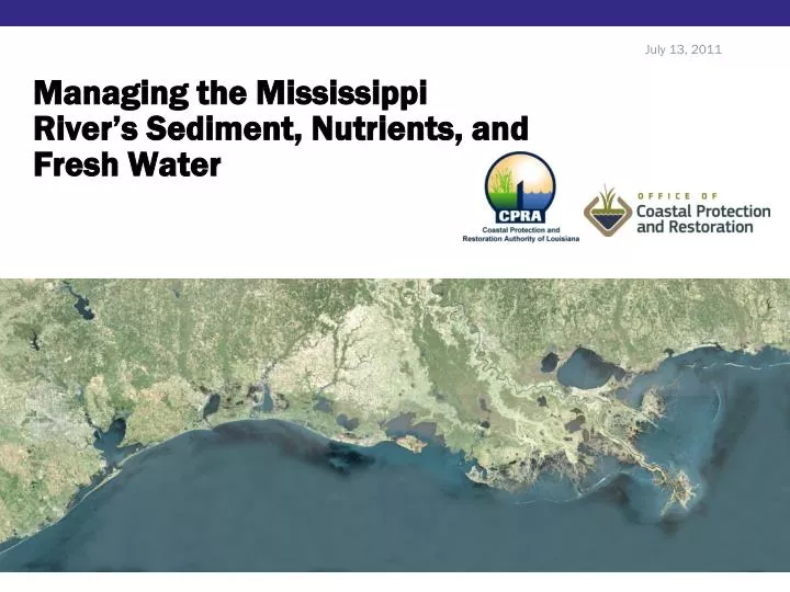 managing the mississippi river s sediment nutrients and fresh water