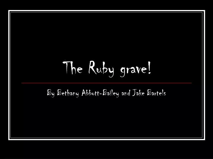 the ruby grave