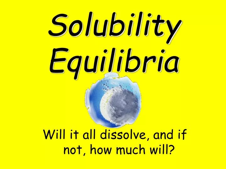 solubility equilibria