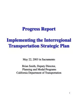 Interregional Transportation Strategic Plan