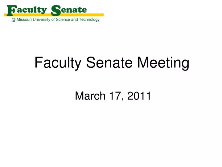 faculty senate meeting march 17 2011