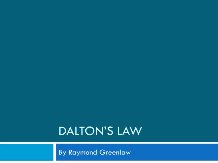 dalton s law