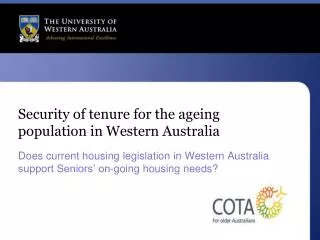 Security of tenure for the ageing population in Western Australia