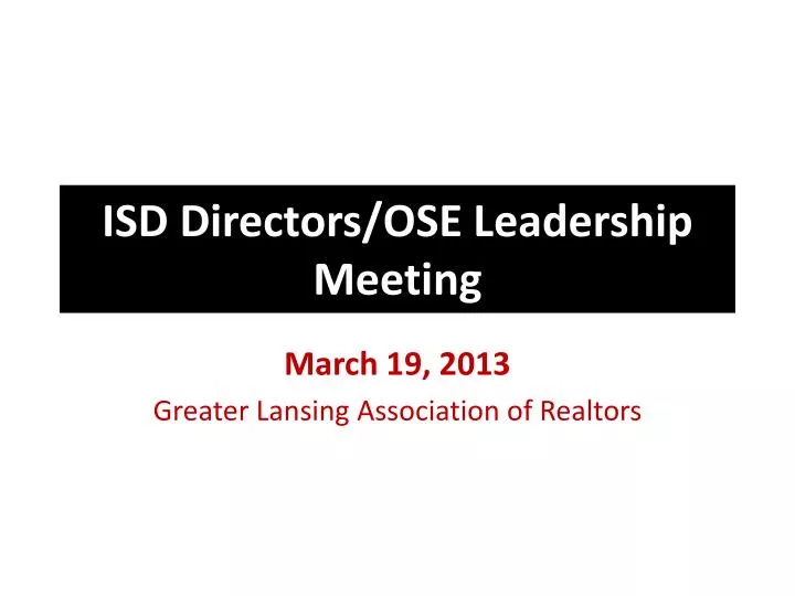 isd directors ose leadership meeting