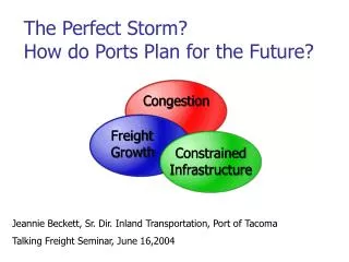 The Perfect Storm? How do Ports Plan for the Future?